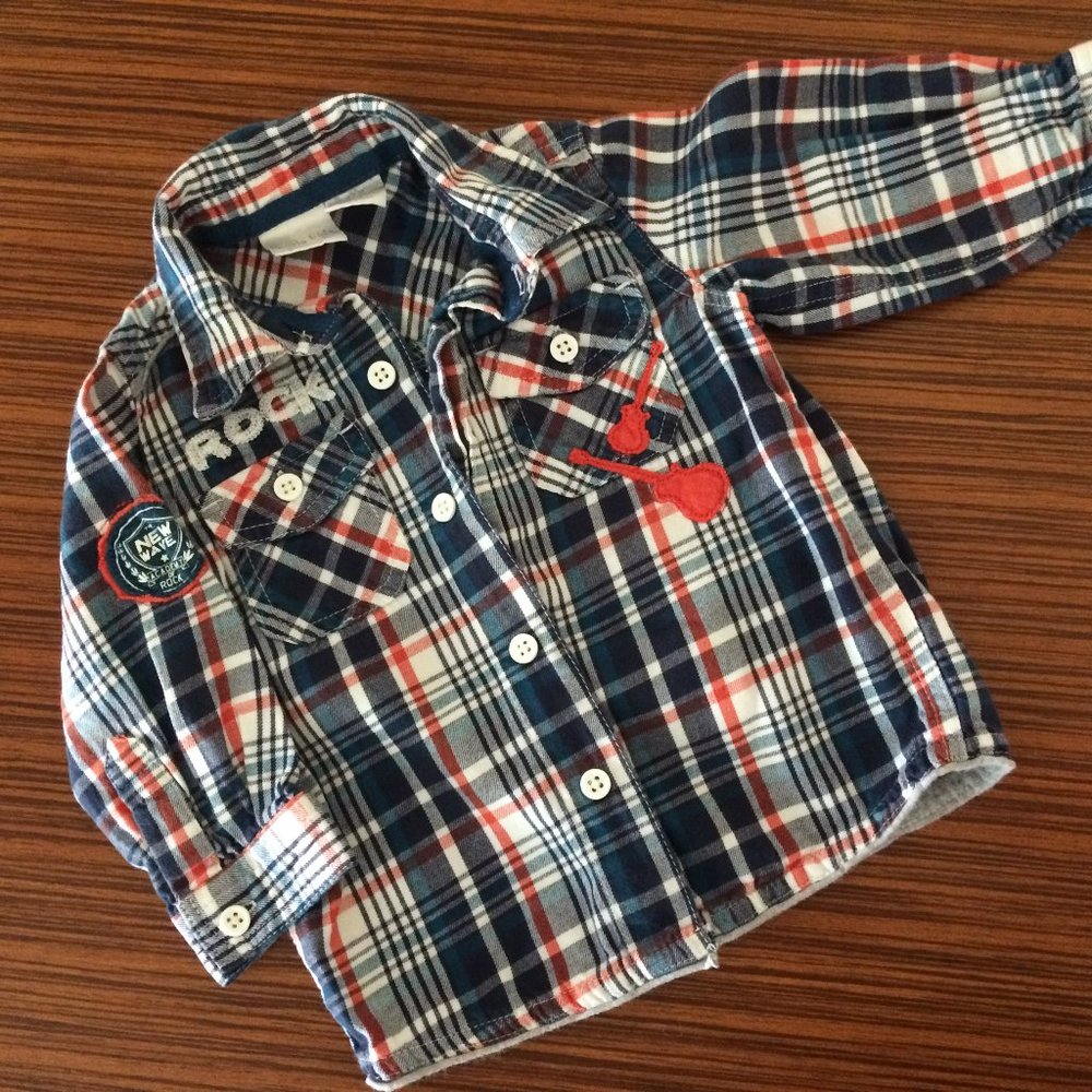 KOALA KIDS button-up flannel shirt (12M)